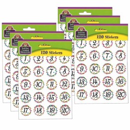 Teacher Created Resources® Confetti Numbers Stickers, 120 Per Pack, 6 Packs