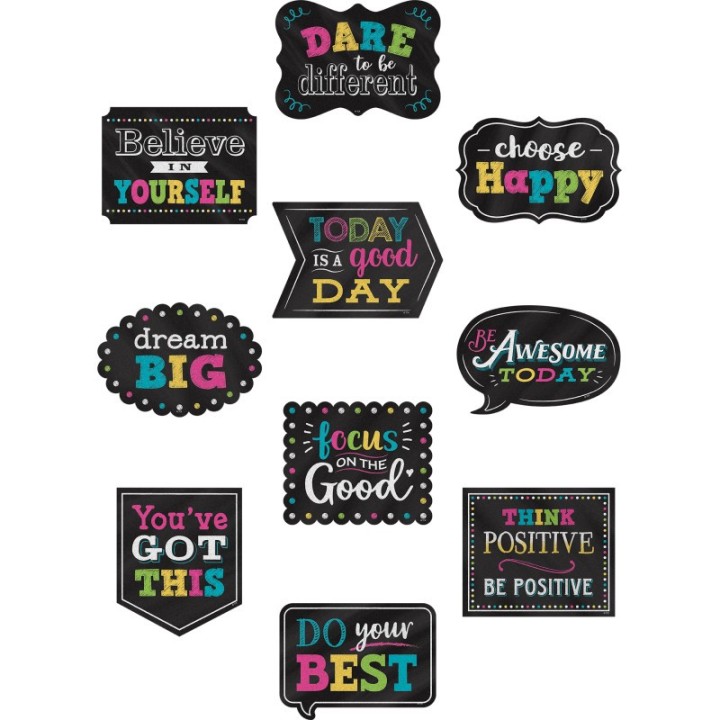 Teacher Created Resources® Chalkboard Brights Positive Sayings Accents