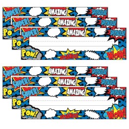 Teacher Created Resources® Superhero Flat Name Plates, 36 Per Pack, 6 Packs