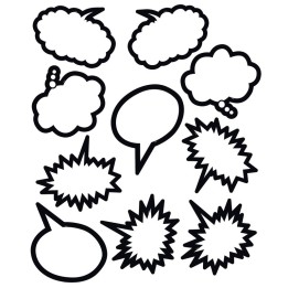 Teacher Created Resources® Superhero Black & White Speech/Thought Bubbles Accents, Pack of 30
