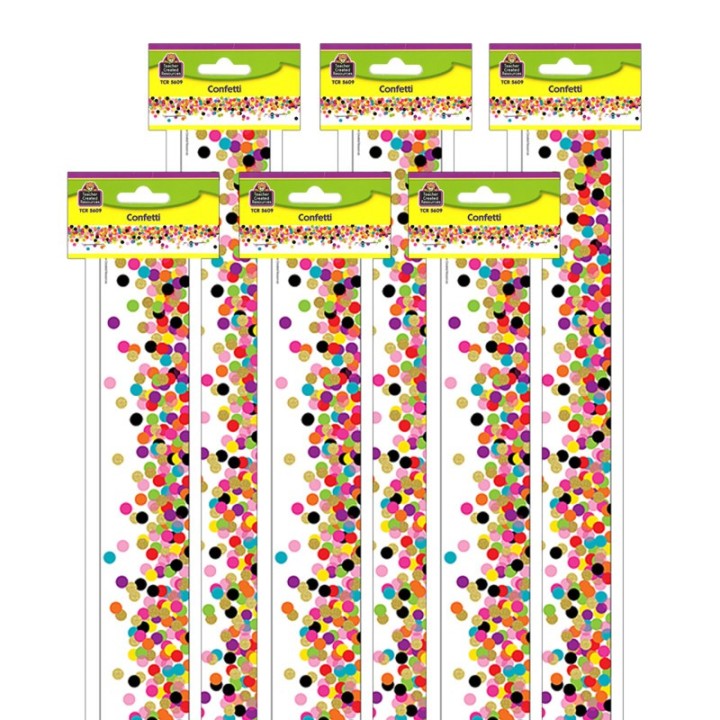 Teacher Created Resources® Confetti Straight Border Trim, 35 Feet Per Pack, 6 Packs
