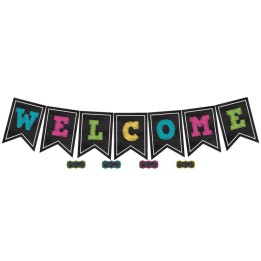 Teacher Created Resources® Chalkboard Brights Pennants Welcome Bulletin Board Display