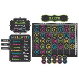 Teacher Created Resources® Chalkboard Brights Calendar Bulletin Board Display Set