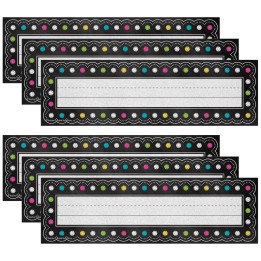 Teacher Created Resources® Chalkboard Brights Flat Name Plates, 36 Per Pack, 6 Packs