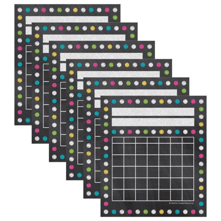 Teacher Created Resources® Chalkboard Brights Mini Incentive Charts, 36 Per Pack, 6 Packs