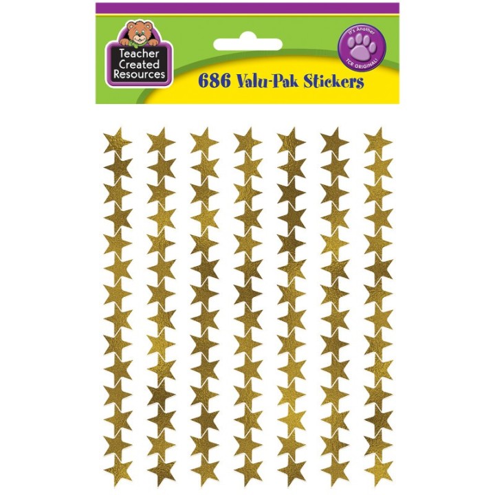 Teacher Created Resources® Gold Foil Star Stickers Valu-Pak, Pack of 686