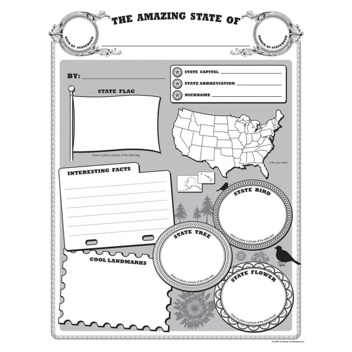 Teacher Created Resources® Amazing State Poster Pack, 32 Sheets
