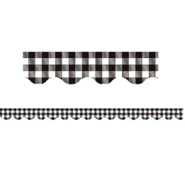 Teacher Created Resources® Black and White Gingham Scalloped Border Trim, 35 Feet