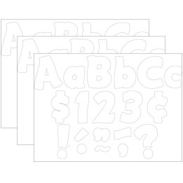 Teacher Created Resources® White Funtastic 4" Letters Combo Pack, 208 Per Pack, 3 Packs