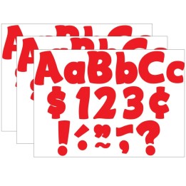 Teacher Created Resources® Red Funtastic 4" Letters Combo Pack, 208 Per Pack, 3 Packs