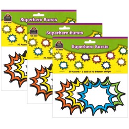 Teacher Created Resources® Superhero Burst Accents, 30 Per Pack, 3 Packs