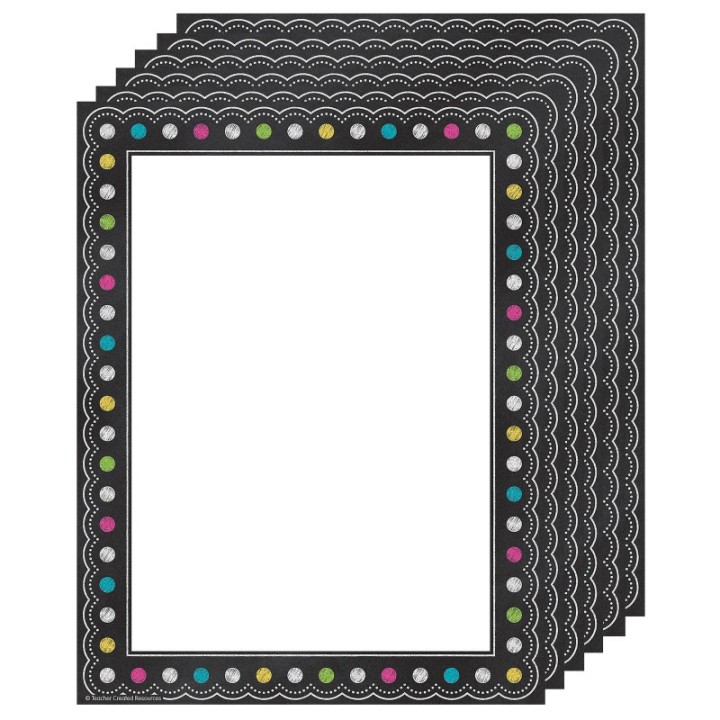 Teacher Created Resources® Chalkboard Brights Computer Paper, 50 Per Pack, 6 Packs