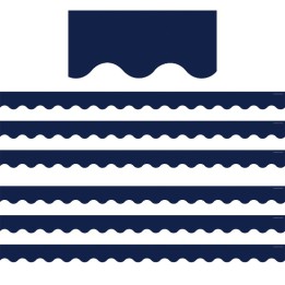 Teacher Created Resources® Navy Scalloped Border Trim, 35 Feet Per Pack, 6 Packs