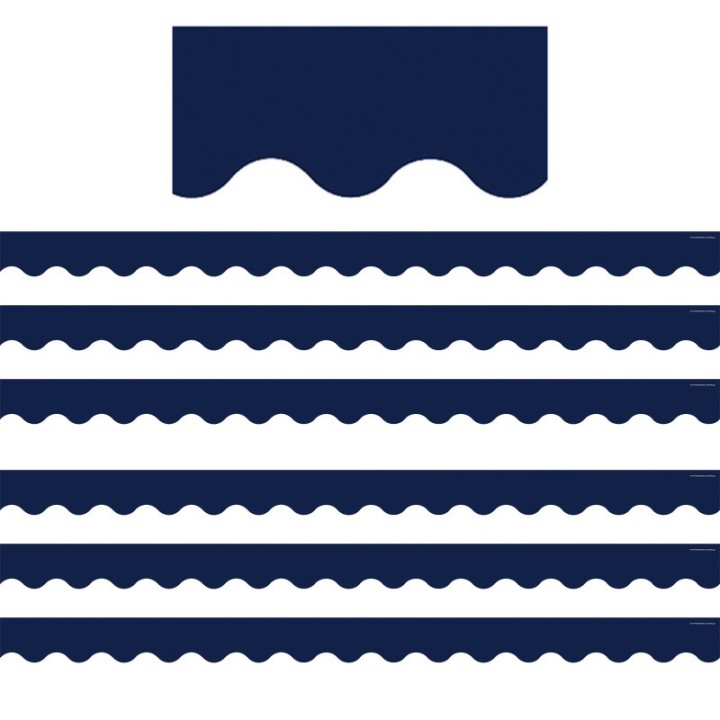 Teacher Created Resources® Navy Scalloped Border Trim, 35 Feet Per Pack, 6 Packs