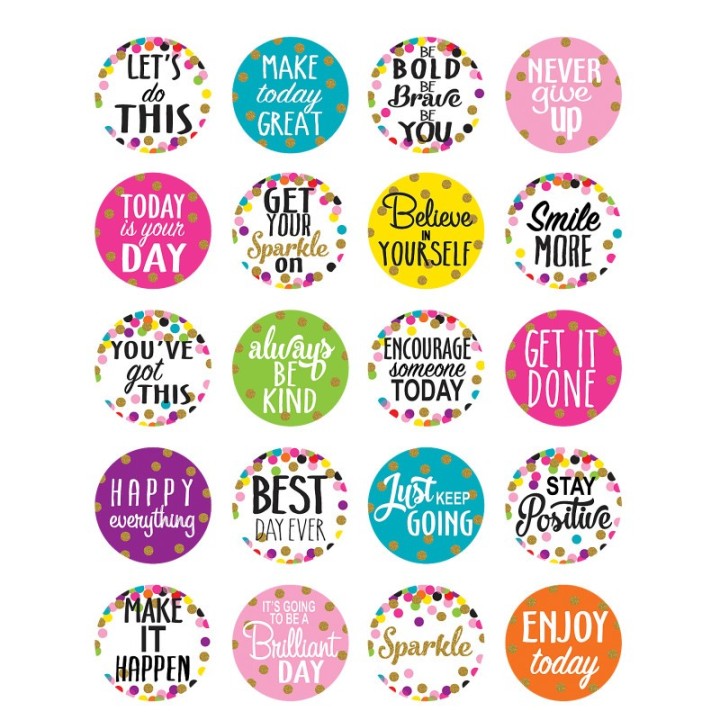Teacher Created Resources® Confetti Words to Inspire Stickers, Pack of 120