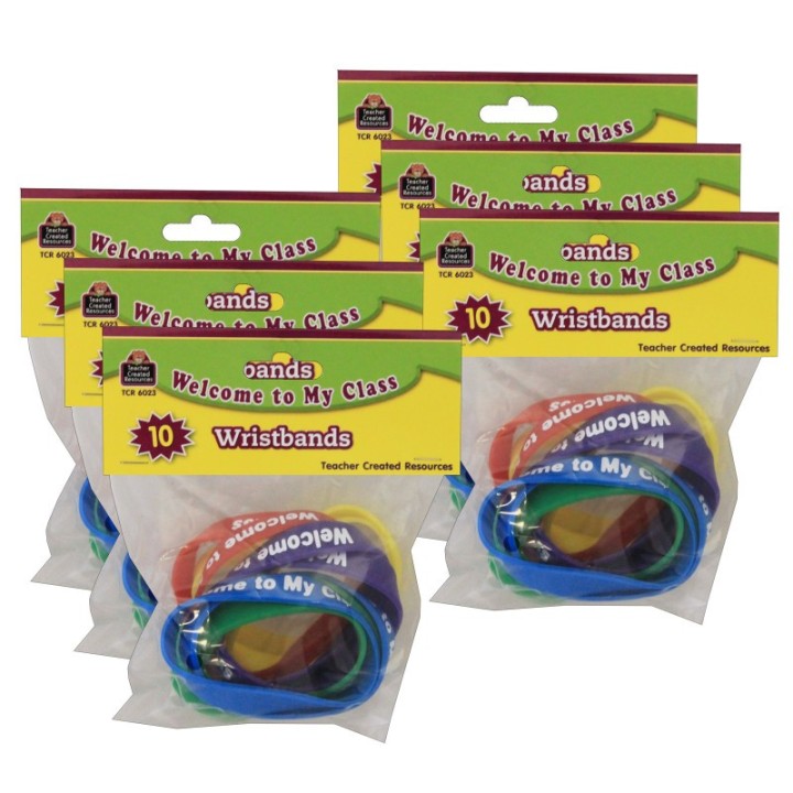 Teacher Created Resources® Welcome to My Class Wristbands, 10 Per Pack, 6 Packs