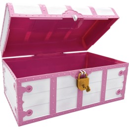 Teacher Created Resources® Treasure Chest with Lock & Key, Pink & White