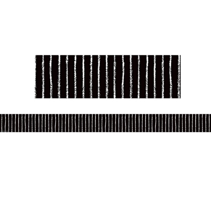 Teacher Created Resources® Black With White Pinstripes Straight Border Trim, 35 Feet