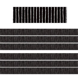 Teacher Created Resources® Black With White Pinstripes Straight Border Trim, 35 Feet Per Pack, 6 Packs