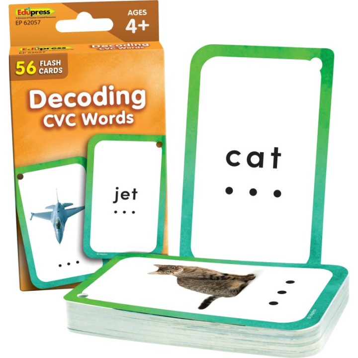 Teacher Created Resources® Decoding CVC Words Flash Cards