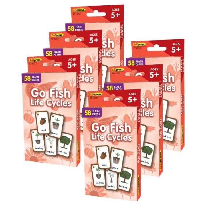 Edupress™ Go Fish: Life Cycles Flash Cards, 6 Packs