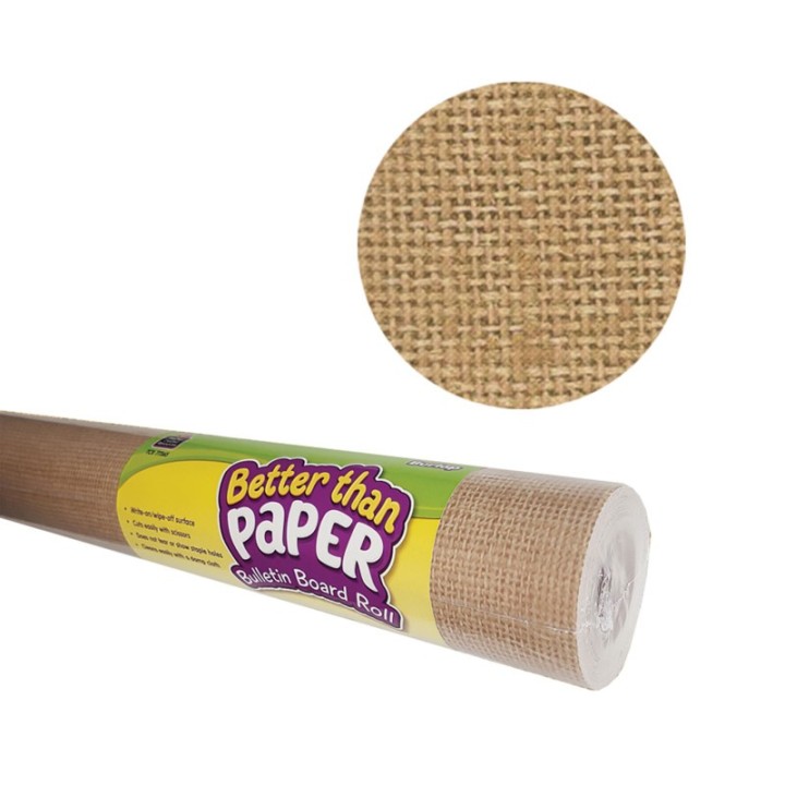 Teacher Created Resources® Better Than Paper® Bulletin Board Roll, 4' x 12', Burlap Design, 4 Rolls