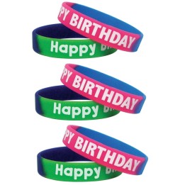 Teacher Created Resources® Fancy Happy Birthday Two-Toned Wristband Pack, 10 Per Pack, 3 Packs