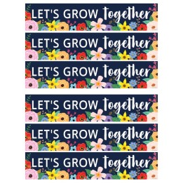 Teacher Created Resources® Wildflowers Let's Grow Together Banner, 8" x 39", Pack of 6