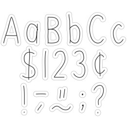 Teacher Created Resources® Black on White Hand Drawn 4" Letters Combo Pack, 262 Pieces