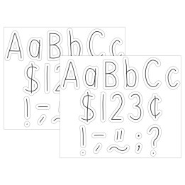 Teacher Created Resources® Black on White Hand Drawn 4" Letters Combo Pack, 262 Pieces Per Pack, 2 Packs