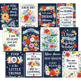 Teacher Created Resources® Wildflowers Positive Sayings Small Poster Pack, 11" x 15-3/4", Pack of 12