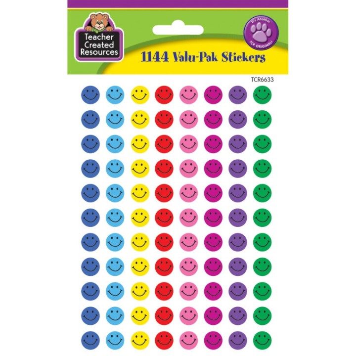Teacher Created Resources® Mini Happy Face Valu-Pak Stickers, Pack of 1144