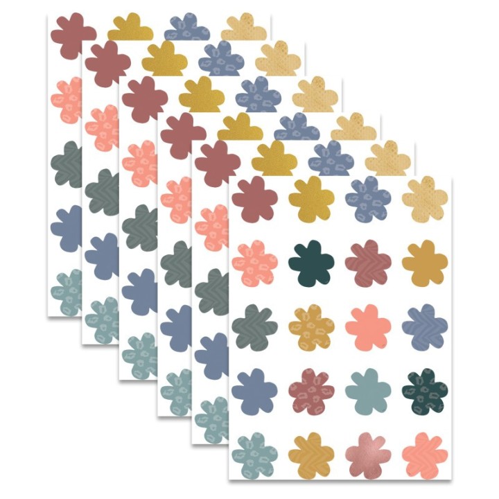 Teacher Created Resources® Wonderfully Wild Flowers Mini Accents, 36 Per Pack, 6 Packs