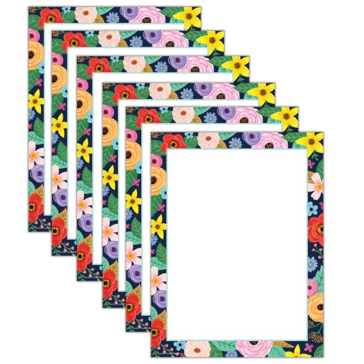 Teacher Created Resources® Wildflowers Computer Paper, 50 Sheets Per Pack, 6 Packs