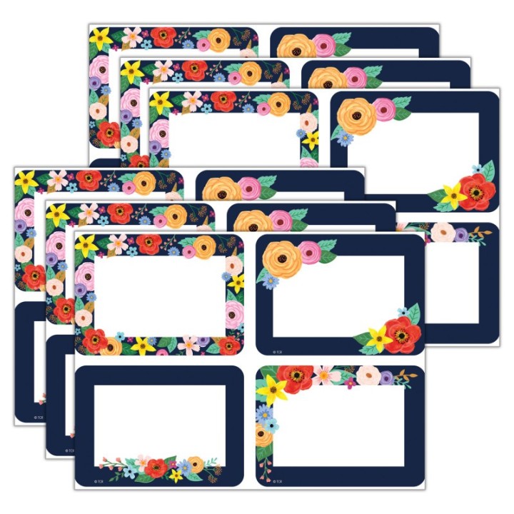 Teacher Created Resources® Wildflowers Name Tags/Labels - Multi-Pack, 36 Per Pack, 6 Packs