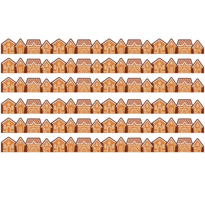 Teacher Created Resources® Gingerbread Houses Die-Cut Border Trim, 35 Feet Per Pack, 6 Packs