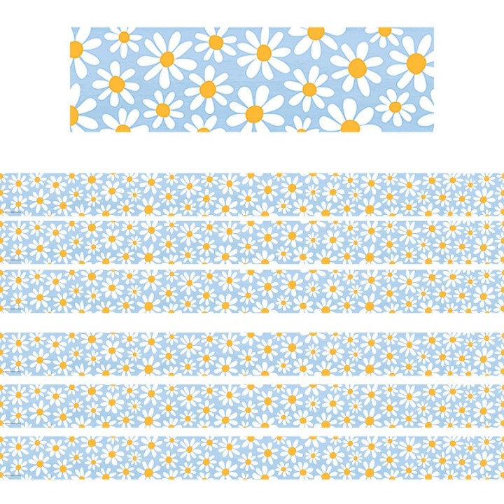 Teacher Created Resources® Daisies Straight Border Trim, 35 Feet Per Pack, 6 Packs