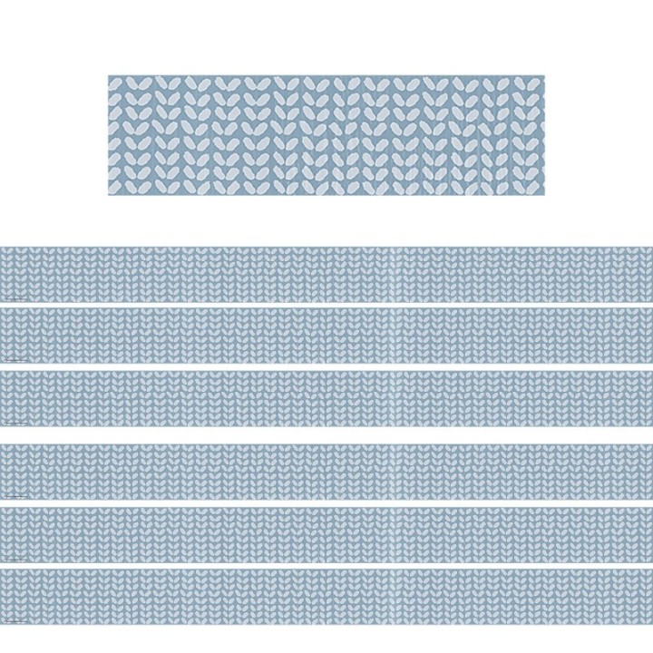 Teacher Created Resources® Classroom Cottage Blue Petals Straight Border Trim, 35 Feet Per Pack, 6 Packs