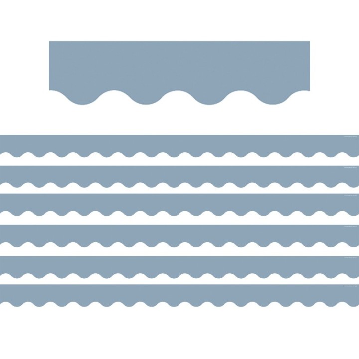 Teacher Created Resources® Cottage Blue Scalloped Border Trim, 35 Feet Per Pack, 6 Packs