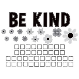 Teacher Created Resources® Black and White Floral Be Kind Bulletin Board Set, 60 Pieces