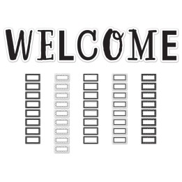 Teacher Created Resources® Black and White Welcome Bulletin Board Set, 49 Pieces