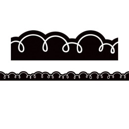 Teacher Created Resources® Black with White Squiggles Die-Cut Border Trim, 35 Feet