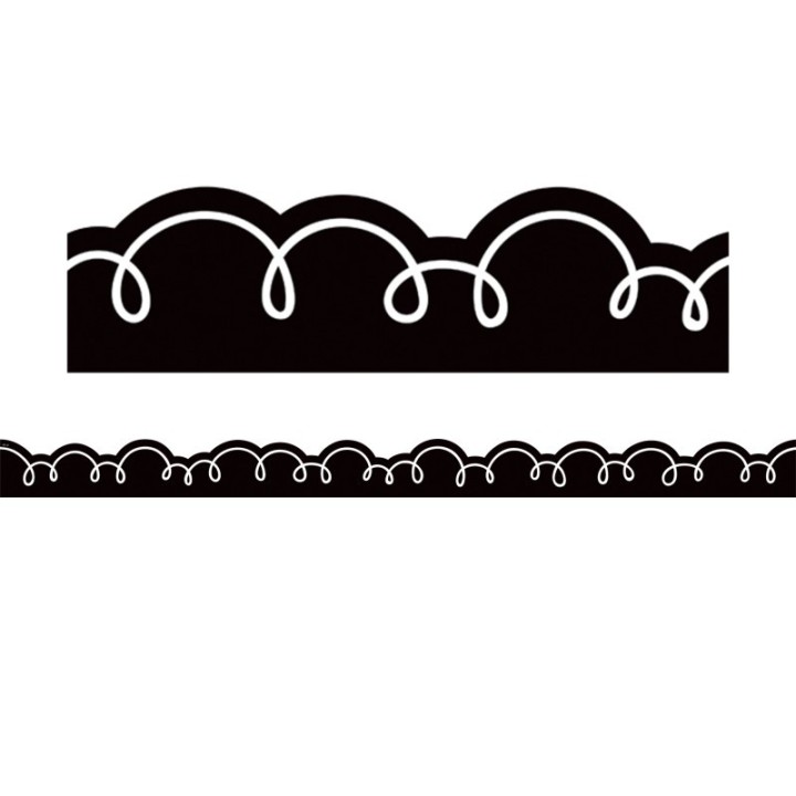 Teacher Created Resources® Black with White Squiggles Die-Cut Border Trim, 35 Feet