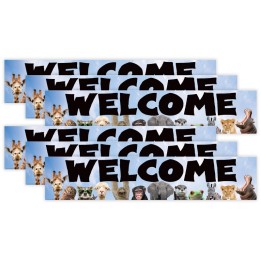 Teacher Created Resources® Go Wild Animals Welcome Banner, 8" x 39", Pack of 6