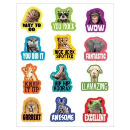 Teacher Created Resources® Go Wild Animals Stickers, Pack of 72