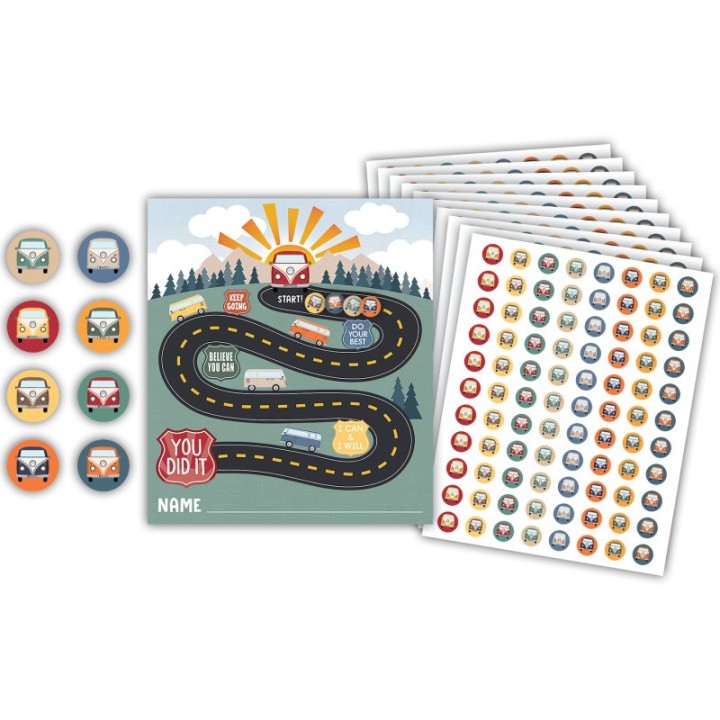 Teacher Created Resources® Moving Mountains Road Trip Reward Trackers with Stickers