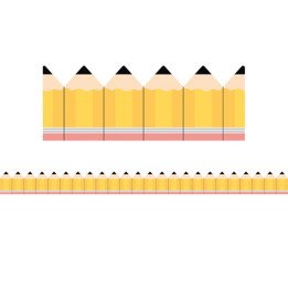 Teacher Created Resources® Yellow Pencils Die-Cut Decorative Border Trim, 35 ft