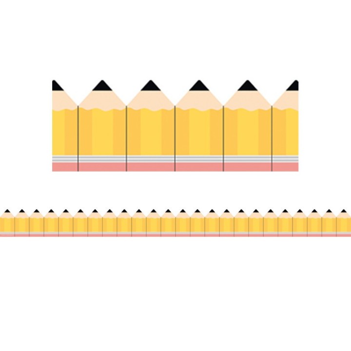 Teacher Created Resources® Yellow Pencils Die-Cut Decorative Border Trim, 35 ft