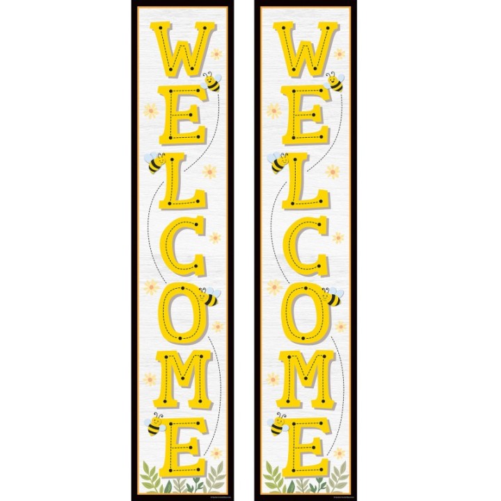 Teacher Created Resources® Buzzing Bees Welcome Banner, 8" x 39", Pack of 2