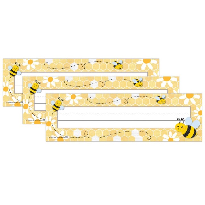 Teacher Created Resources® Buzzing Bees Flat Name Plates, 36 Per Pack, 3 Packs